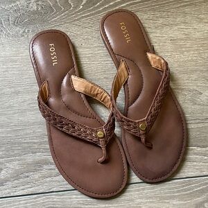 Fossil Women's Tan Braided Sandals